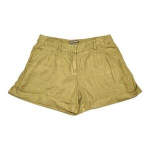 Tommy Bahama 100% Linen Green Bermuda Shorts Relaxed Fit size 6